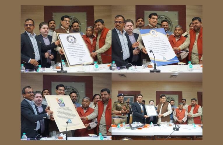 UP Agra District Administration sets Elite World Records for Most Participants in an Essay Writing Contest on the title Vasudhaiva Kutumbakam