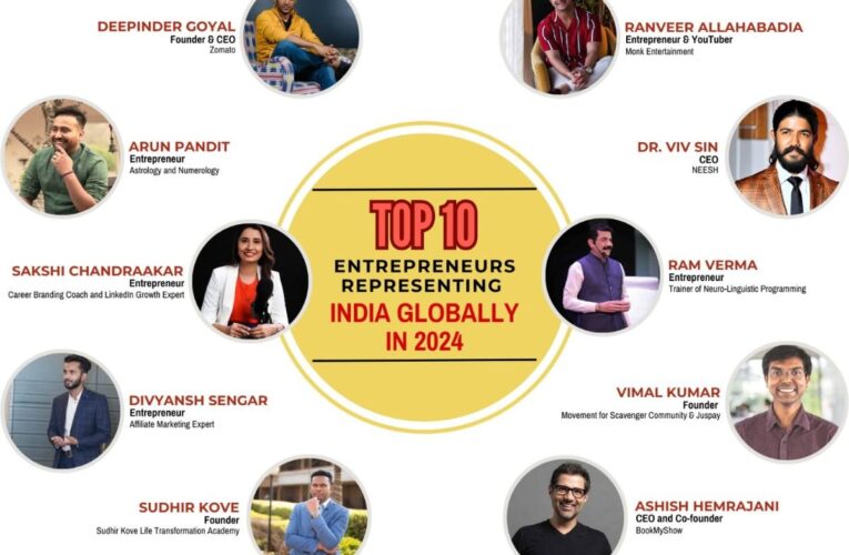 Top 10 Indian Entrepreneurs Representing India Globally with Their Unique Brands and Services in 2024