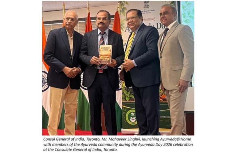 ‘Ayurveda@Home’ Book Launched in Toronto on Ayurveda Day 2026