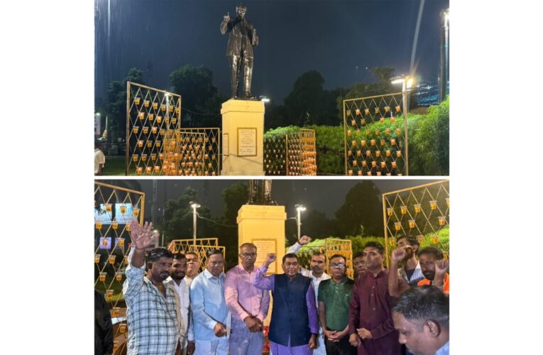 Thousands of Diyas Lit Before Babasaheb Ambedkar Statue at ‘Aashirwad No Divdo’ in Ahmedabad