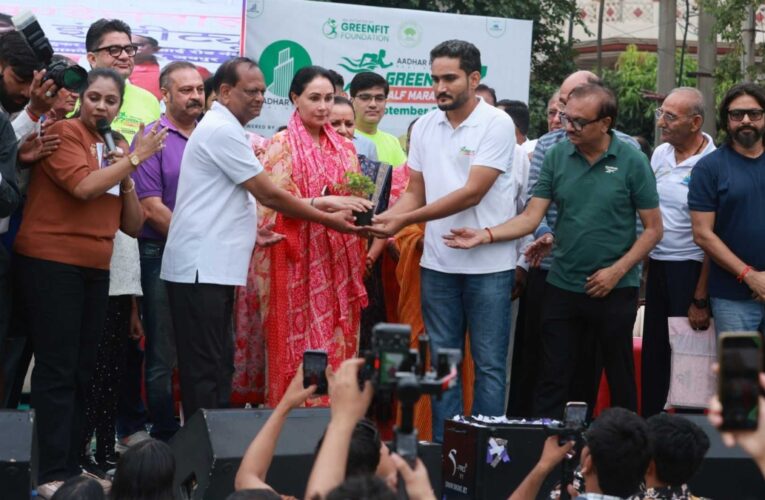 Over 10,000 Runners Join Aadhar Prime GreenFit Half Marathon; Deputy CM Diya Kumari and Jaipur MP Manju Sharma Flag Off the Event